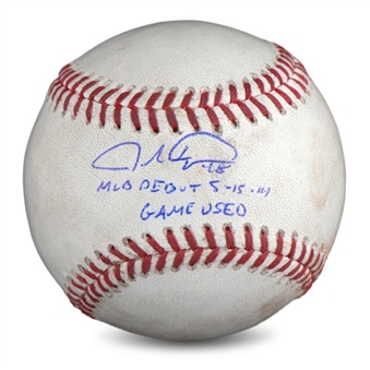 Jacob deGrom Game Used and Signed Baseball From Major League Debut (MLB Authenticated)